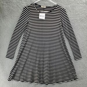 LA made Revolve Long Sleeve Dress Striped Black White NWT Womens Size Small